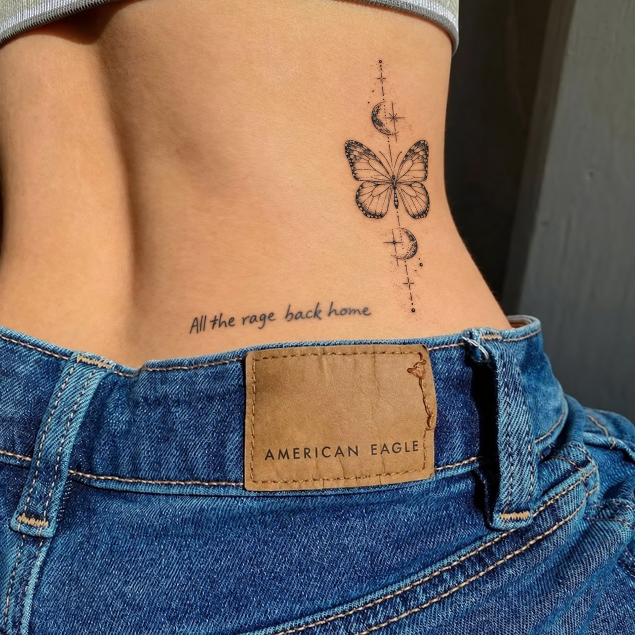 Butterfly and Moon Lower Back Tattoo: Design and Placement Guide